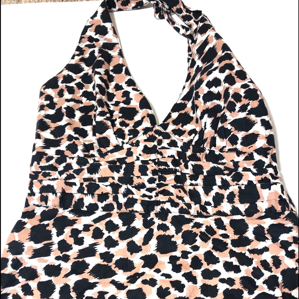 Leopard Print Halter Dress